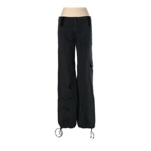 Sandro Black Embroidered Velvet Trim Boho Cargo Pants Made in France 10